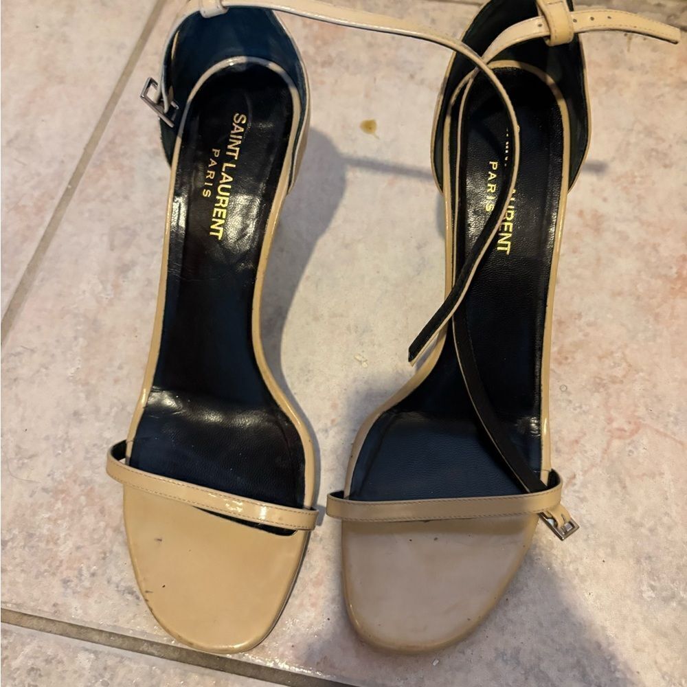 St laurent ajane 110 ankle strap heels ysl Jeffrey Atlanta shoes open toe sandal